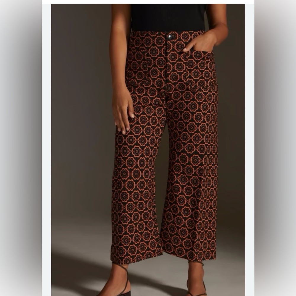 Maeve / Anthropologie Colette Crop Stylish Patterned Women's Pants